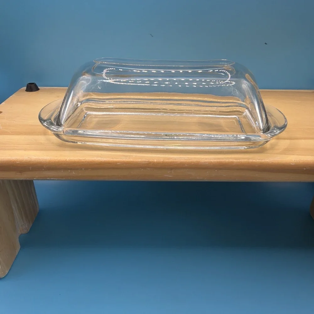 glass butter dish with lid